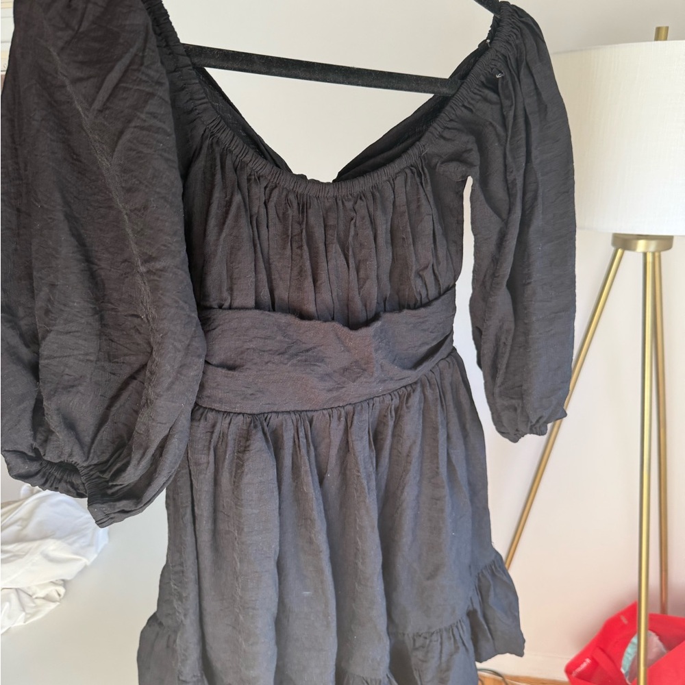 Black Puff Sleeve Dress